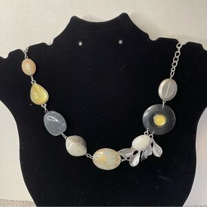 NY & CO Silver & Stone Necklace 16” adjustable clasp